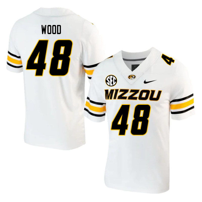 Men #48 Ethan Wood Missouri Tigers College 2023 Football Stitched Jerseys Sale-White - Click Image to Close